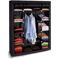 ProBache - Armoire de rangement noire dressing penderie XXL tissu