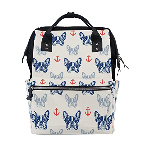 Preisvergleich Produktbild coosun Französische Bulldogge Muster Wickeltasche Rucksack, großes Fassungsvermögen muti-function Reise Rucksack