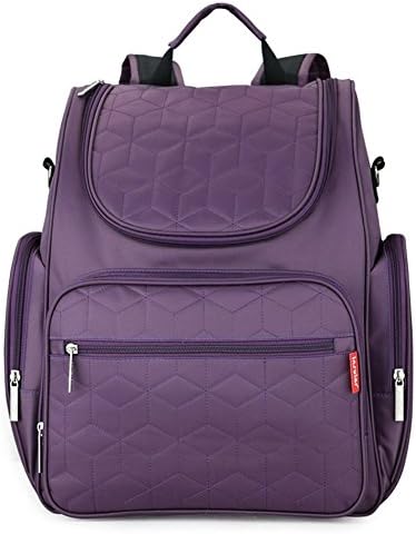 Diaper Bag Backpack With Baby Stroller Straps By SKYIOL, 22L Nappy Changing Bag Backpack Nylon Waterproof Nappy Backpack with Changing Mat (Purple)