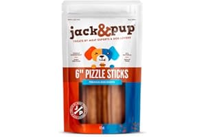 Jack&Pup 15 cm Pizzle Bully Sticks For Dogs (12 Count) - Single Ingredient - Odour Free - Grain Free - Healthy - All Natural Dog Treat Chews