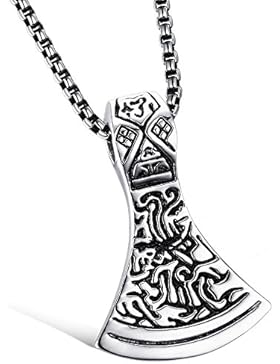 Emma Gioielli - Damen Herren Unisex Kette Halskette 60 cm Edelstahl HOHE QUALITÄT mit Anhänger Thors Thor Hammer...