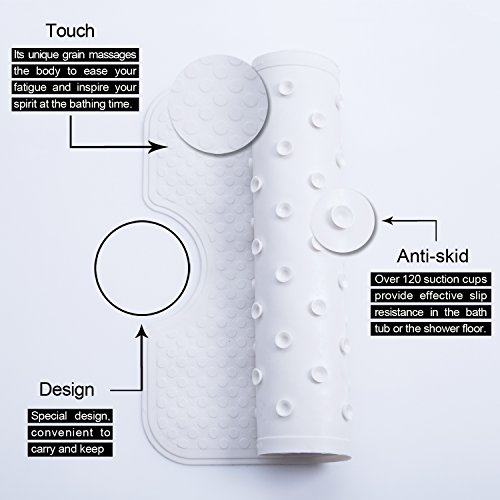 Mayshine Non-slip Badewannenmatte Duschmatte Gummi 40x80cm Weiß - 4