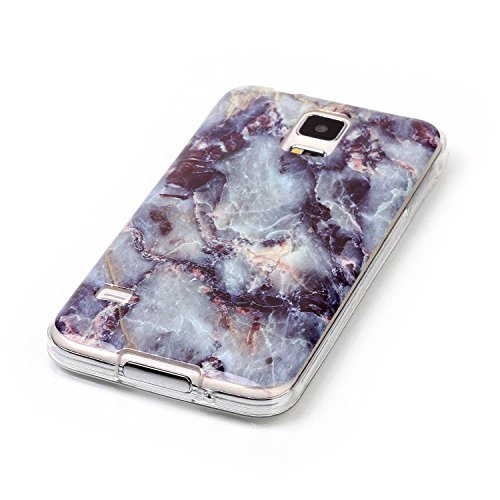 SKYXD für Samsung Galaxy S5/Galaxy S5 Neo Hülle in Marmor Natürlich,Silikon Optik Weich Dünn Kratzfeste Gummi Handy Schutz Schale mit [Handyanhänger + Eingabestifte] Etui für Samsung Galaxy S5/S5 Neo Cover Flexible Soft Slim Case Skin with Touch Pen Dust Plug - 3