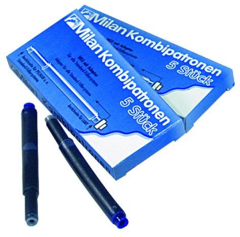 Preisvergleich Produktbild Tintenpatrone Milan Kombi blau 5 Stück Liefermenge = 48