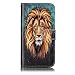 Produktbild Huawei P10 Lite Hülle, Chreey [Geprägte Muster] Kratzfestes Flip Case Ledertasche Magnet Klapp Etui Handyhülle [Löwe] + Brieftasche Kartenfächer Ständer