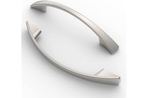 FURNIWARE maniglie per mobili da 5 pezzi, distanza tra i fori 96 mm, maniglie per armadi, maniglie per cucina, maniglie, maniglie per cassetti per mobili,Nichel spazzolato