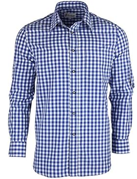 Trachtenhemd kariert in 6 Farben Gr. XS-XXXL mit Krempelärmeln Deutscher Hersteller