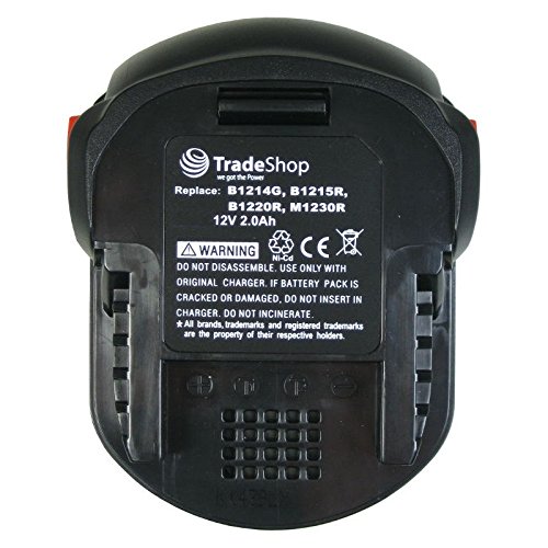 Hochleistungs Ni-Cd Akku, 12V / 2000mAh ersetzt 0700 980 320, B1215R, B1220R, M1230R für B1214G B1215R B1220R BS 12 G BS 12X BSB 12 G BSB 12 STX BSS 12 RW GBS AA12V M1230R - 4