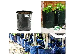 VAYINATO UV Protected Nursery Plastic Poly Grow Bag for Gardening (Black) 5 inch * 8 inch (Pack of 100)