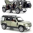 Umadiya 1:24 Scale Big Size Land Rover Defender Model Car Exclusive Alloy Metal car Pull Back Die-cast Metal Toy car with Openable Doors & Light Music Best Gifts Toys Kids【Colors as Per Stock】