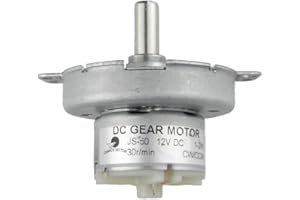 CHANCS Brushless DC 12V JS-50 30RPM Arbre en D CW/CCW Slow Speed Gear Synchro Motor Reduced Speed DC Motor Car Fan Motor