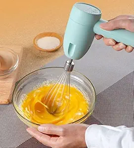 Glaceon Electric Hand Mixer, 3 in 1 Hand Held Mixer for Egg White Cream Butter Cake, Mini Food Chopper for Vegetable Onion Garlic Mincer, Portable Kitchen Blender with 2 Beaters || Multi ||