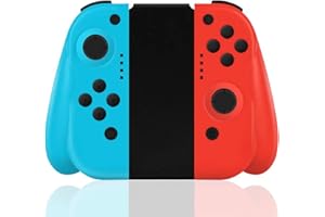 RCCBOOST Mandos Inalámbrico para Switch, Switch Mando Controlador Gamepad Joysticks para Switch, Bluetooth Switch Mando De Reemplazo con Doble Choque | Giroscopio de 6 Ejes | 400mah Batería(Blue+Red)