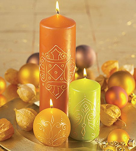 Kerzenpen Set 4-teilig, Kerzenstifte 4er Set, Kerzenpen gold und silber - 4