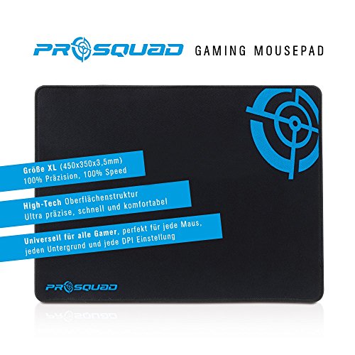 ProSquad Gaming Mauspad – Professional Speed-Pad – rutschfest und präzise – 35x45cm – schwarz - 2