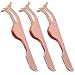3 Pack Eyelashes Clip Stainless Steel False Eyelashes Extension Applicator Tool Fish Tail Clip Tweezers Nipper Tool (Rose Gold)