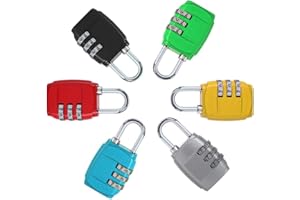 Reccisokz Equipaje candado de Viaje Cerradura de combinación código cerraduras Gimnasio Puertas Deportes Equipaje Escuela armarios Pack de 6