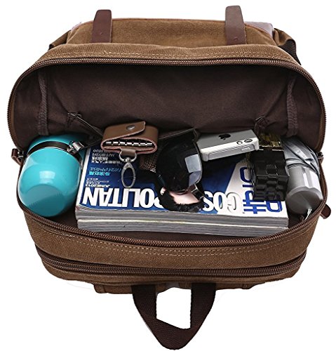 Bdawin Vintage Segeltuch Laptop Rucksack Schulrucksack 8675 Schwarz