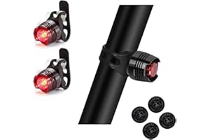 CONSTEFIRE Luz Bicicleta Trasera, 2 PCS LED luz Trasera para Bicicleta,Impermeable, Advertencia Luz Trasera de Bicicleta LED,Luz de Seguridad para Bici, Cascos, patinetes
