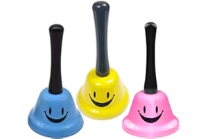 LAUFUNJOY Lot de 3 Sonnette de Service, Cloches d'appel Cloche de Table Sonnette de Comptoir Cloche d’Appel Sonnette de Réception Cloche Sonnette pour Cuisine Hôtel Restaurant Bar Bureau école, 13 x 6.5cm