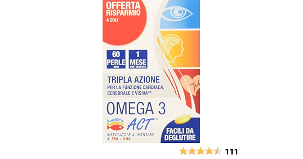 ACT Omega 3 con 540Mg - 60 Perle : Amazon.it: Salute e cura della persona