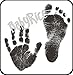 BabyRice New Baby Handprint Footprint Kit, Inkless Wipe with Antique Silver Display Frame, Black Mount 0-3 yrs