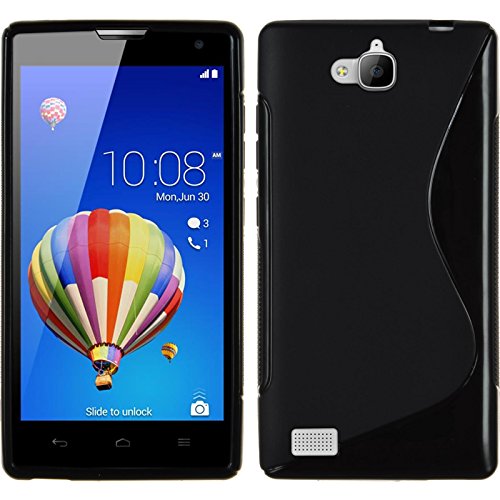 PhoneNatic Funda de silicona para Huawei Honor 3C - S-Style negro - Cover Cubierta protector de pantalla PhoneNatic Funda de silicona para Huawei Honor 3C - S-Style negro - Cover Cubierta protector de pantalla