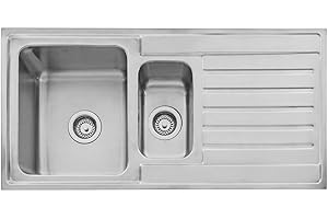 Astini Vicenza 1.5 Bowl Brushed Stainless Steel Kitchen Sink & Waste AS5360