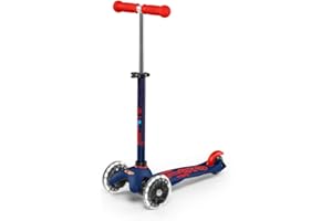 Micro Scooters | Mini Micro Deluxe LED Children's Scooter | Extra Grippy Deck | Weather Tested Stem | Remove & Fold Handlebar | Light Up Wheels | Boys & Girls