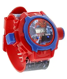 The Flyers Bay Spiderman Unique 24 Images Projector Digital Toy Watch for Kids - Good Return Gift - Enjoy with 24 Image Projector, Red