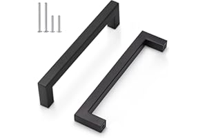 Probrico Lot de 5 poignées de meuble Noir 160 mm - Poignées pour armoires à lunette - Distance entre les trous : 160 mm