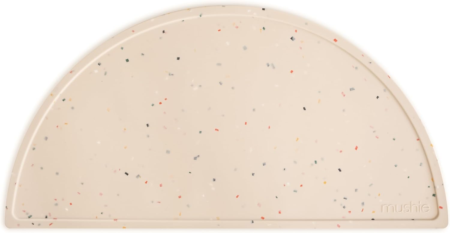 Mushie Mantel Individual de Silicona para Niños | Tapete Resistente a Las Manchas y Apto para Lavavajillas | Diseño Antideslizante | Accesorio Durable para Niños Pequeños y Niñas | Vanilla Confetti