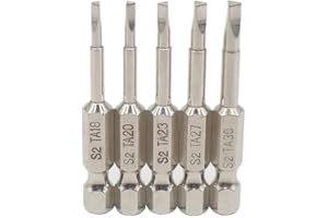 Fixinus Set di 5 punte magnetiche triangolari, esagonali da 1/4", Δ1.8 / Δ2.0 / Δ2.3 / Δ2.7 / Δ3.0, punte triangolari in acciaio, 50 mm di lunghezza