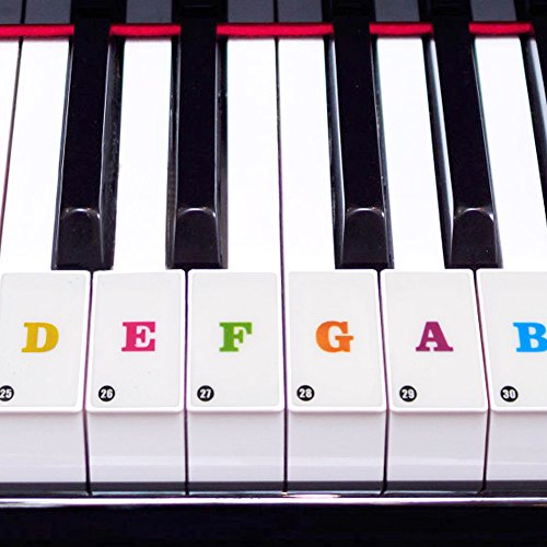 Preisvergleich Produktbild Dilwe Klavier Tasten Aufkleber, Entfernbare Piano Schlüssel Aufkleber für Kinder Anfänger