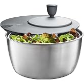 GEFU Salata kurutucu ROTARE | paslanmaz &ccedil;elik, 24 cm | manivela tahrikli ve boşaltıcılı salata kurutucu | 3 par&ccedil;a ve bulaşık 