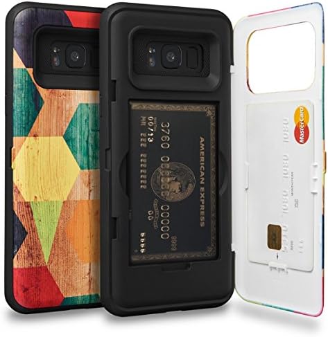 Galaxy S8 Plus Case, TORU [S8 Plus Wallet Case Pattern Wood] Protective Slim Fit Dual Layer Hidden Credit Card Holder ID Slot Card Case with Mirror for Samsung Galaxy S8+ Plus (2017) - Wood Geo