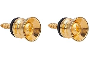 WANDIC Sangle de guitare serrures et boutons anti-dérapant Sangle de guitare Bouton de verrouillage Boucle Nails 2 Pieces Gold 1