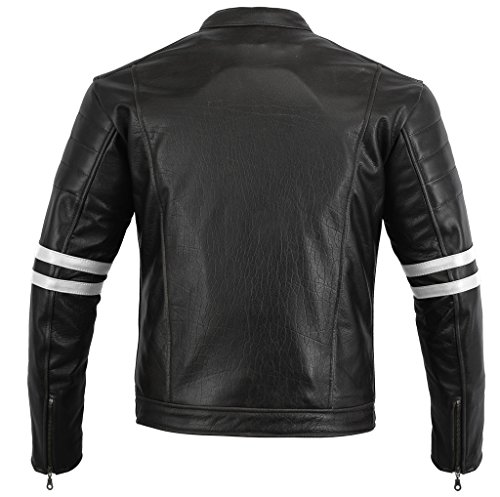 Australian Bikers Gear chaqueta moto Cafe Racer en color negro envejecido y rayas rojas oxblow con protecciones homologadas y extraíbles en talla L<br/>Australian Bikers Gear  chaqueta moto Cafe Racer en color negro envejecido y rayas blancas  con protecciones homologadas y extraíbles