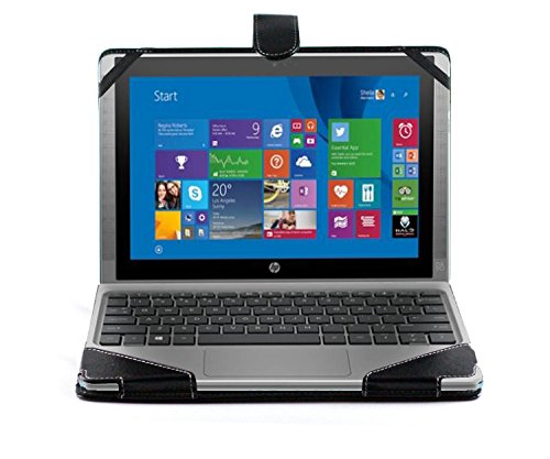 Navitech Schwarzes Leder Case Cover Tasche für das HP Pavilion 10 X2 - 2