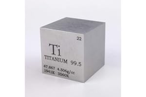 CHINAIUM 99.5% Titanium Dice 25.4mm 73g Engraved with Information from the Periodic Table of Elements