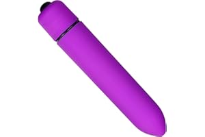 BGMKE Quiet Waterproof Bullet Rod Soft Silicone Toys Powerful Mini Stick Massage Ball for Women Pleasure, Personal Mini Travel Bullet Tool for Men and Women, Electric Handheld Play Frosted (Purple)