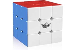 D-FantiX 3x3 La Vitesse Puzzle Cube La Magie Cube sans Autocollant 3x3x3 Extrêmement Rapide Brain Teser Puzzle Cube Toys (56mm)