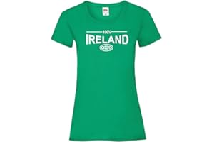 Cyclops Print 100% Ireland Six Nation Rugby T-Shirt Ladies Green