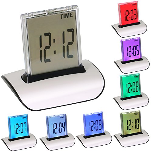 DIGIFLEX DIGITALER LCD WECKER MIT THERMOMETER UND 7 FARBEN