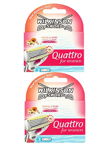 2 x Wilkinson Sword Quattro for Women Razor Blades - 2 Packs of 3 Blades