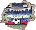 Produktbild 3D-Effekt Wandtattoo "2018 Russland" | Fußball | WM-Artikel 2018 | Weltmeisterschaft | Aufkleber | Durchbruch | Wandsticker | Tattoo | 60 x 50 cm