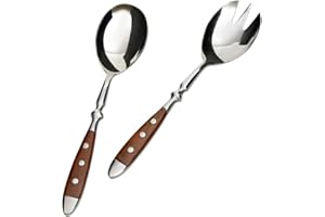 Cubiertos para ensalada "serie Nürnberg" de Gräwe, 2 piezas, forjado, asas marrones