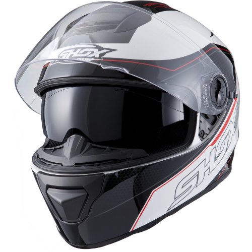 Shox Assault Tracer Motorcycle Helmet S Black/White/Red