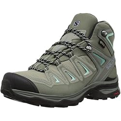 Salomon X Ultra 3 Mid GTX W, Botas de Senderismo para Mujer, Gris (Shadow/Castor Gray/Beach Glass 000), 40 2/3 EU
