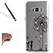 Produktbild Galaxy S8 Diamant Case,Glitzer Hülle für Samsung S8,Leeook Kreative Boble Schön Bling Schwarz Liebhaber Löwenzahn Blume Muster Entwurf Ultra Dünn Schlank Durchsichtig Transparent Clear Sparkles Strass Diamond Silikon TPU Handy Hülle Schutzhülle Scratch-Resistant Bumper Soft Rückseite Case Cover Skin Shell Gel Tasche für Samsung Galaxy S8 + 1 x Schwarz Eingabestift-Black Lover Dandelion Flower